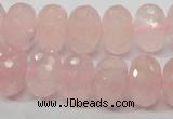 CRQ50 15.5 inches 10*16mm faceted rondelle natural rose quartz beads