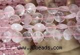 CRQ554 15.5 inches 16mm faceted coin rose quartz beads wholesale