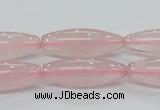 CRQ57 15.5 inches 10*30mm rice natural rose quartz beads wholesale