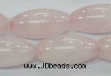 CRQ60 15.5 inches 15*30mm rice natural rose quartz beads wholesale