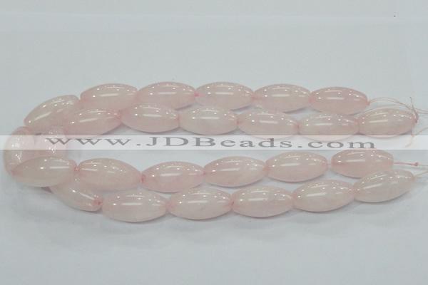 CRQ60 15.5 inches 15*30mm rice natural rose quartz beads wholesale