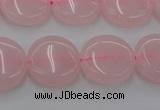 CRQ601 15.5 inches 12mm flat round rose quartz beads wholesale