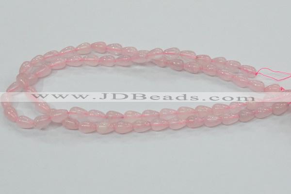 CRQ61 15.5 inches 8*10mm teardrop natural rose quartz beads wholesale