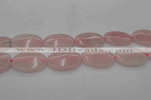 CRQ616 15.5 inches 25*35mm oval rose quartz beads wholesale