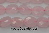 CRQ618 15.5 inches 8*10mm faceted oval rose quartz beads wholesale