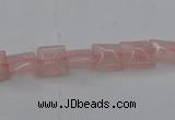 CRQ620 15.5 inches 8*8mm square rose quartz beads wholesale