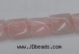 CRQ623 15.5 inches 14*14mm square rose quartz beads wholesale