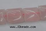 CRQ624 15.5 inches 16*16mm square rose quartz beads wholesale