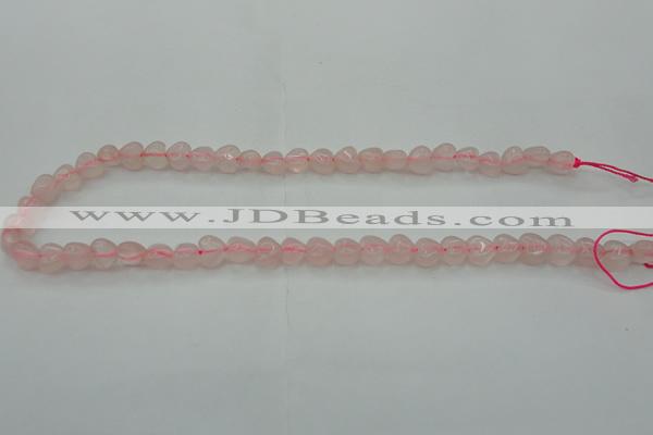 CRQ630 15.5 inches 8*8mm heart rose quartz beads wholesale