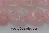 CRQ633 15.5 inches 20*20mm heart rose quartz beads wholesale