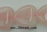 CRQ635 15.5 inches 30*30mm heart rose quartz beads wholesale