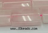 CRQ655 15.5 inches 22*30mm flat tube rose quartz beads