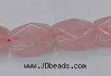 CRQ657 15.5 inches 15*20mm faceted rectangle rose quartz beads