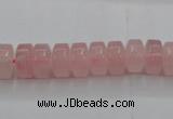 CRQ684 15.5 inches 5*10mm tyre rose quartz beads wholesale