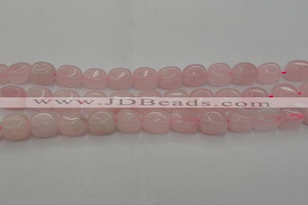 CRQ696 15.5 inches 10*14mm nuggets rose quartz beads wholesale