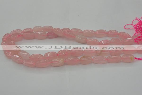 CRQ698 15.5 inches 8*16mm - 9*18mm nuggets rose quartz beads