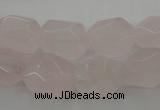 CRQ701 15.5 inches 10*14mm - 12*16mm faceted nuggets rose quartz beads