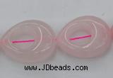 CRQ708 15.5 inches 20*25mm flat teardrop rose quartz beads