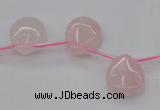 CRQ718 Top drilled 13*18mm flat teardrop rose quartz beads