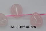 CRQ719 Top drilled 15*20mm flat teardrop rose quartz beads