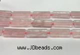 CRQ752 15.5 inches 20*40mm rectangle rose quartz beads