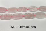 CRQ754 15.5 inches 25*35mm rectangle rose quartz beads