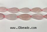 CRQ757 15.5 inches 25*40mm flat teardrop rose quartz beads