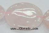 CRQ76 15.5 inches 50mm flat round natural rose quartz beads