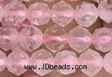 CRQ775 15.5 inches 6mm faceted nuggets rose quartz beads