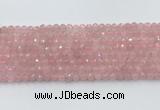 CRQ785 15.5 inches 5mm faceted round rose quartz beads wholesale