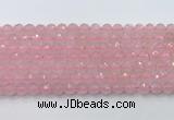 CRQ786 15.5 inches 6mm faceted round rose quartz beads wholesale