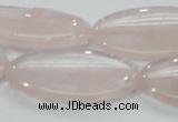 CRQ79 15.5 inches 20*40mm oval natural rose quartz beads wholesale