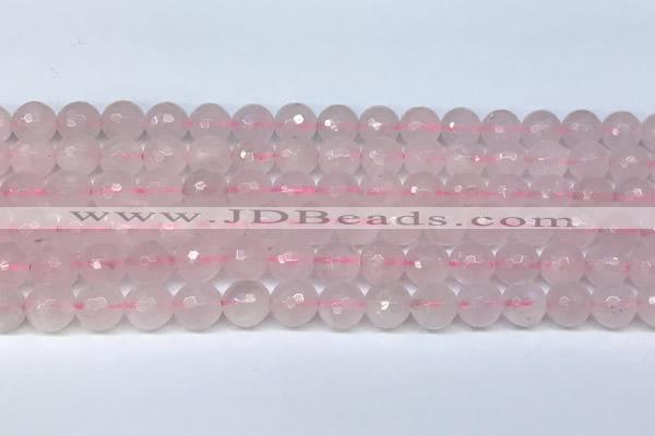 CRQ797 15.5 inches 8mm faceted round rose quartz gemstone beads