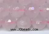 CRQ798 15.5 inches 10mm faceted round rose quartz gemstone beads