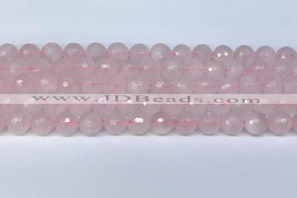 CRQ798 15.5 inches 10mm faceted round rose quartz gemstone beads