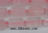 CRQ812 15.5 inches 10*15mm faceted tube rose quartz beads