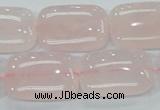 CRQ82 15.5 inches 18*25mm rectangle natural rose quartz beads