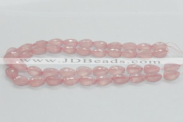 CRQ85 15.5 inches 13*18mm faceted teardrop natural rose quartz beads