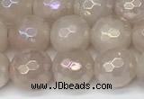 CRQ866 15 inches 8mm faceted round AB-color rose quartz beads