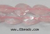 CRQ88 15.5 inches 13*18mm faceted teardrop natural rose quartz beads