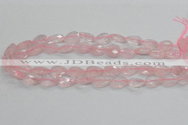 CRQ88 15.5 inches 13*18mm faceted teardrop natural rose quartz beads