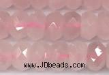 CRQ880 15 inches 5*8mm faceted rondelle rose quartz beads