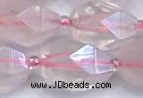 CRQ885 15 inches 11*15mm - 13*20mm faceted nuggets AB-color rose quartz beads