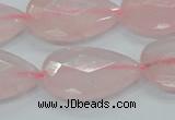 CRQ90 15.5 inches 20*30mm faceted teardrop natural rose quartz beads