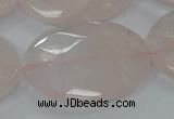 CRQ95 15.5 inches 30*40mm faceted oval natural rose quartz beads