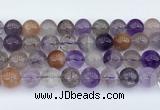 CRU1014 15.5 inches 10mm round mixed rutilated quartz beads