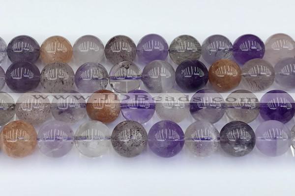 CRU1014 15.5 inches 10mm round mixed rutilated quartz beads