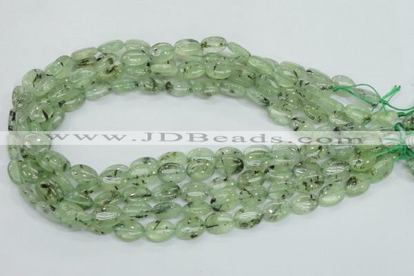 CRU102 15.5 inches 10*14mm oval green rutilated quartz beads