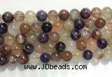 CRU1033 15.5 inches 12mm round mixed rutilated quartz beads wholesale