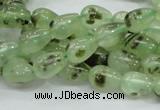 CRU104 15.5 inches 7*10mm teardrop green rutilated quartz beads